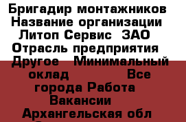 Бригадир монтажников › Название организации ­ Литоп-Сервис, ЗАО › Отрасль предприятия ­ Другое › Минимальный оклад ­ 23 000 - Все города Работа » Вакансии   . Архангельская обл.,Северодвинск г.